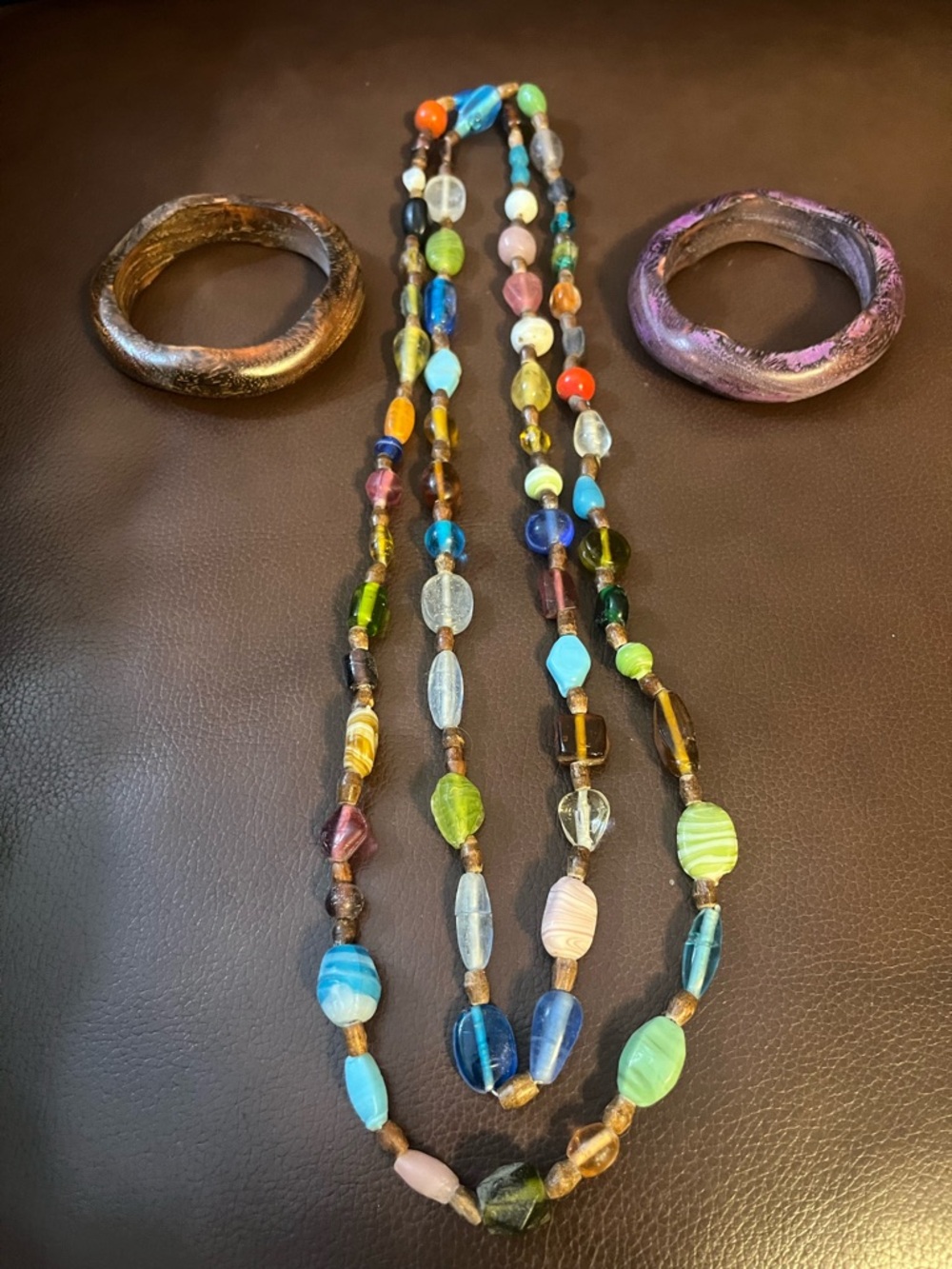Colorful Multicolor Glass Bead Long Necklace - Unbranded
